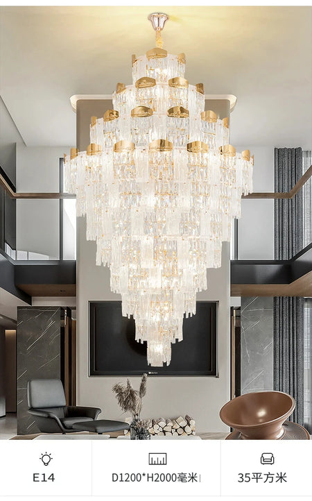 Chandelier - French Duplex High-End Crystal Lights For Luxury Living Room SW-36210789 - SWEET-LIGHTS
