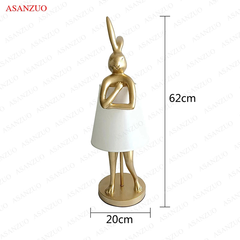 Table Lamp - Vintage Bathing Rabbit Design Resin Hare Lamp SW-36210345 - SWEET-LIGHTS