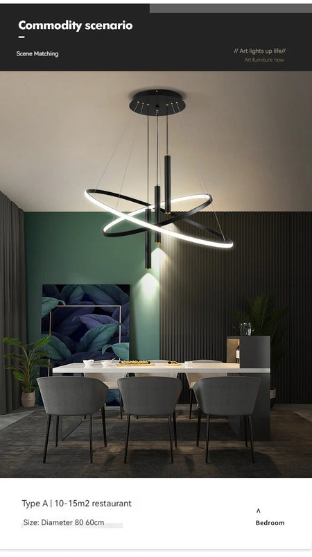 Pendant Light - Modern Round LED Chandelier Fixture for Home Decor SW-36210467 - SWEET-LIGHTS