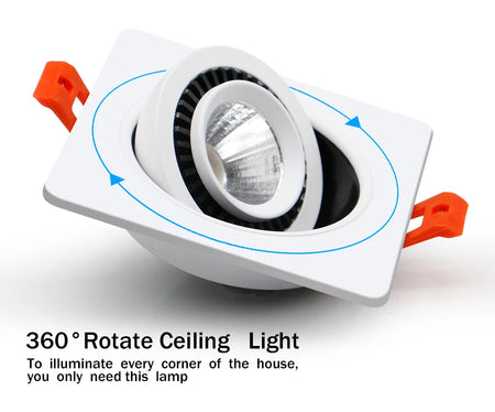 Spotlight - 360 Angle Rotatable LED COB Recessed Downlight 10W 14W 20W 24W Ceiling Spot Light AC 220V SW-36210345 - SWEET-LIGHTS
