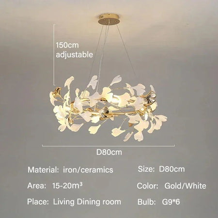 Pendant Light - Modern Luxury Ginkgo LED Chandelier Fixture SW-36210729 - SWEET-LIGHTS