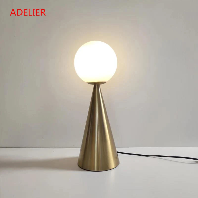 Table Lamp - Postmodern Bedside Art Cone Golden Glass SW-36210345 - SWEET-LIGHTS