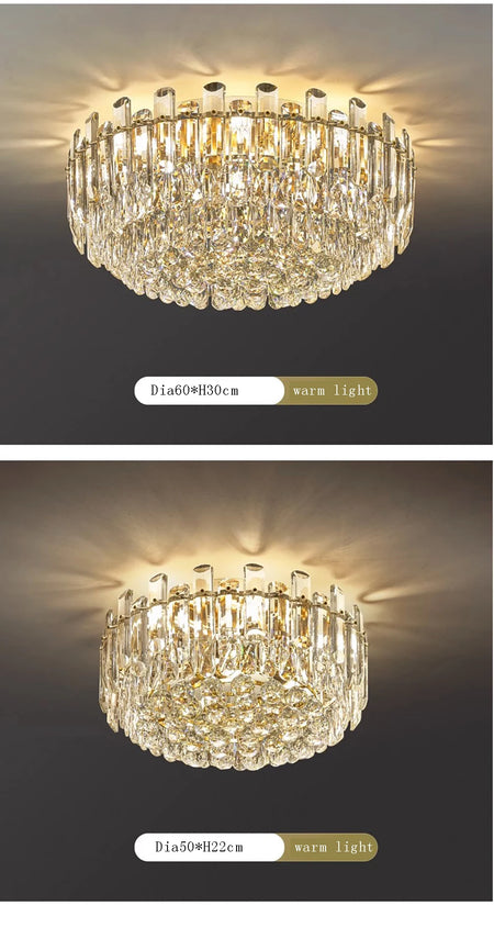 Chandelier - Modern Luxury Clear Amber Crystal Ceiling Lamp Elegant LED Lighting SW-36210234 - SWEET-LIGHTS