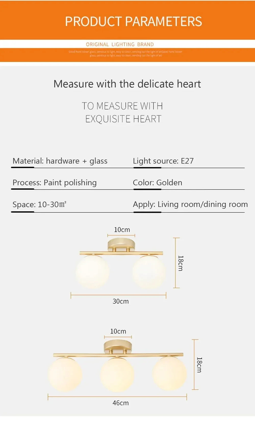 Ceiling Light - Nordic LED Iron Glass Lamp Gold Corridor Aisle SW-36210789 - SWEET-LIGHTS