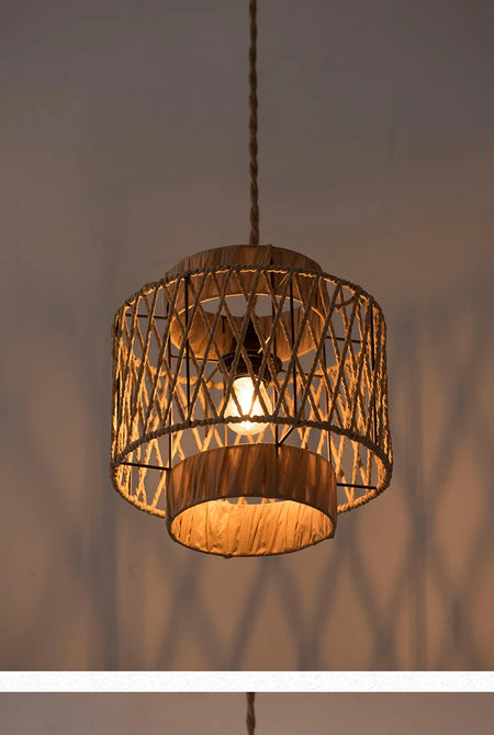 Lampshade - Retro Pendant Lamp Hand Woven Paper Rope SW-36210467 - SWEET-LIGHTS