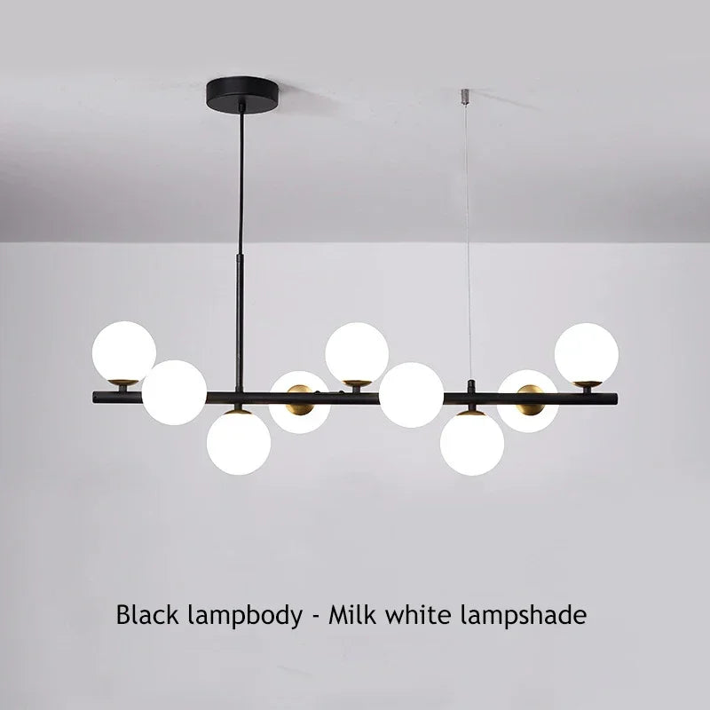 Pendant Light - Modern Long Dining Room Chandelier Glass Ball Lampshade Light Over The Table Kitchen Office Pendant Lamp Home Decor Luminaires SW-36210789 - SWEET-LIGHTS