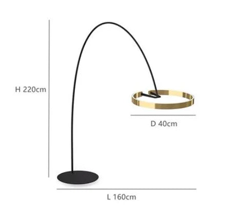 Floor Lamp - Italian Arc Gold Black LED Fishing Ring Light SW-36210829 - SWEET-LIGHTS