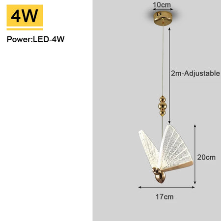 Pendant Light - Nordic Colorful Butterfly LED Pendant Lamps for Home Bedroom Living Room Indoor Golden Lighting SW-36210478 - SWEET-LIGHTS