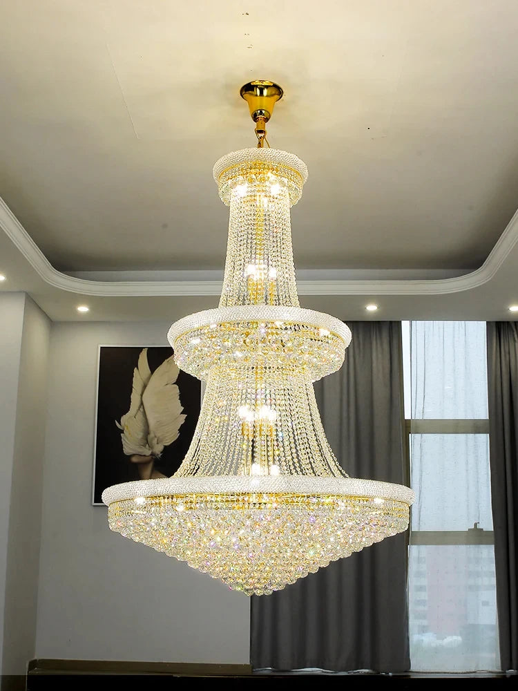 Chandelier - Luxury Living Room Crystal Staircase Chrome Lighting SW-36210789 - SWEET-LIGHTS