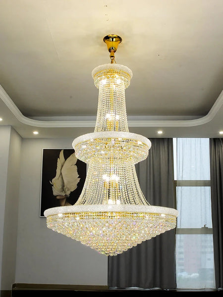 Chandelier - Luxury Living Room Crystal Staircase Chrome Lighting SW-36210789 - SWEET-LIGHTS