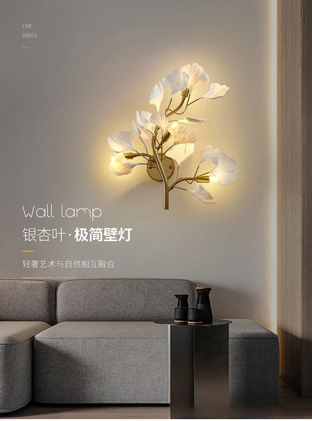Wall Light - Creative Foyer Nordic Bedroom Ginkgo Leaf Lamp SW-36210234 - SWEET-LIGHTS