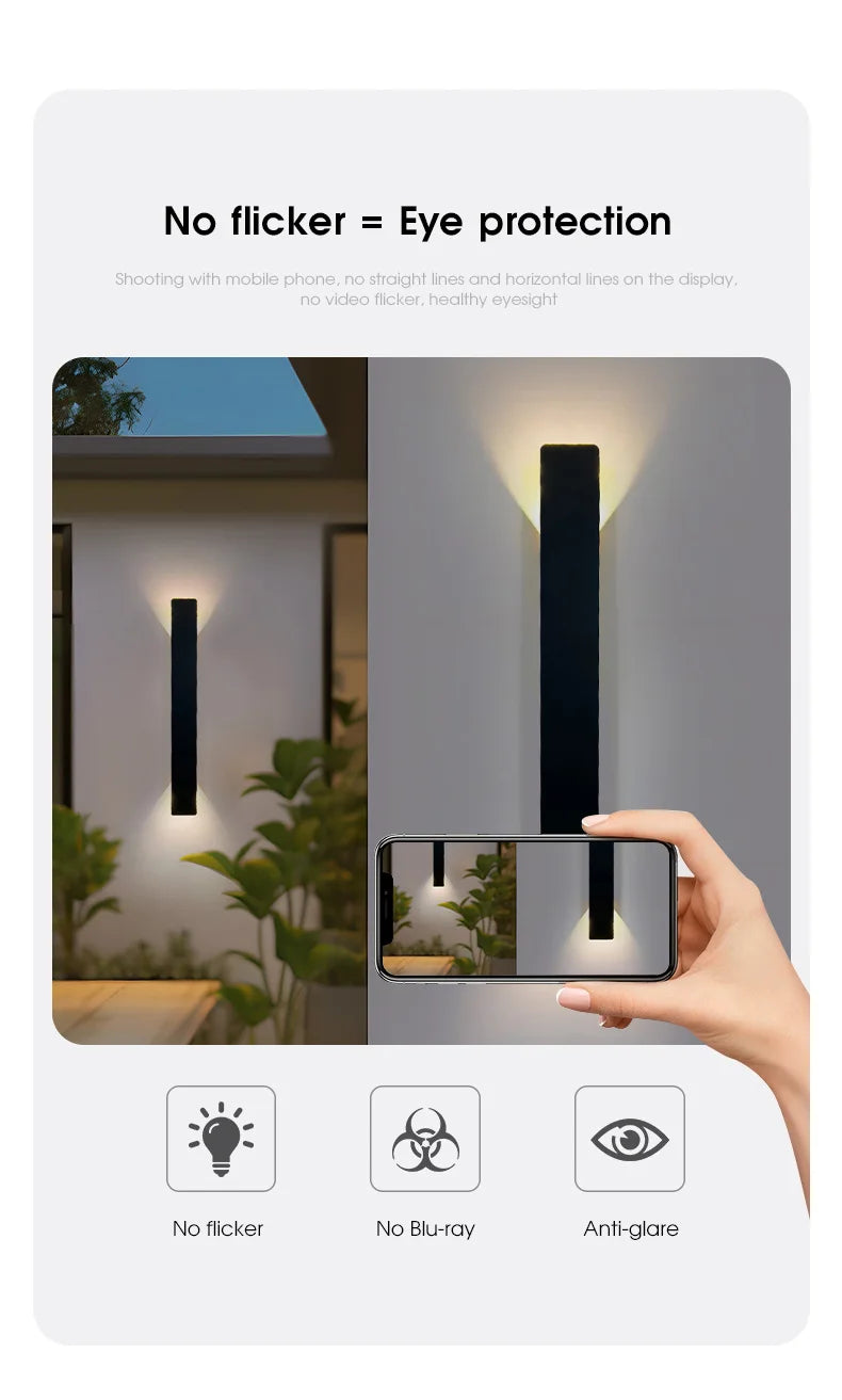 Outdoor Light - Waterproof Aluminum Wall Lamp 18W LED Black SW-36210578 - SWEET-LIGHTS