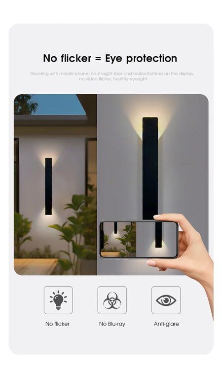 Outdoor Light - Waterproof Aluminum Wall Lamp 18W LED Black SW-36210578 - SWEET-LIGHTS