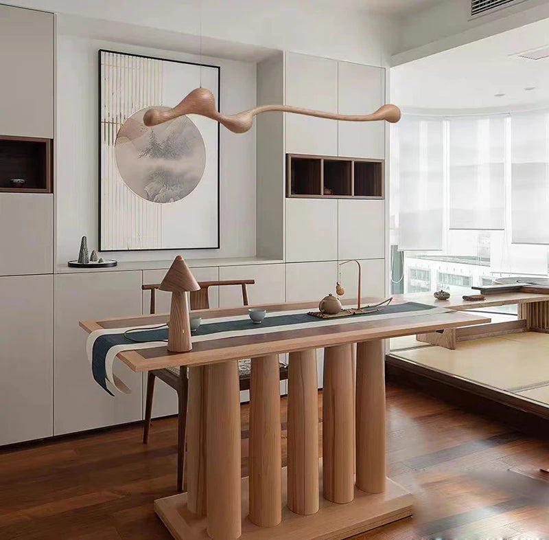Pendant Light - Modern Ash Wood LED Dimmable Lamp RC/APP SW-36210578 - SWEET-LIGHTS