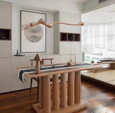 Pendant Light - Modern Ash Wood LED Dimmable Lamp RC/APP SW-36210578 - SWEET-LIGHTS