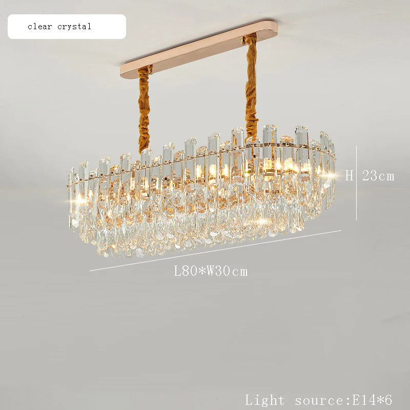 Chandelier - Modern Luxury Clear Amber Crystal Ceiling Lamp Elegant LED Lighting SW-36210234 - SWEET-LIGHTS