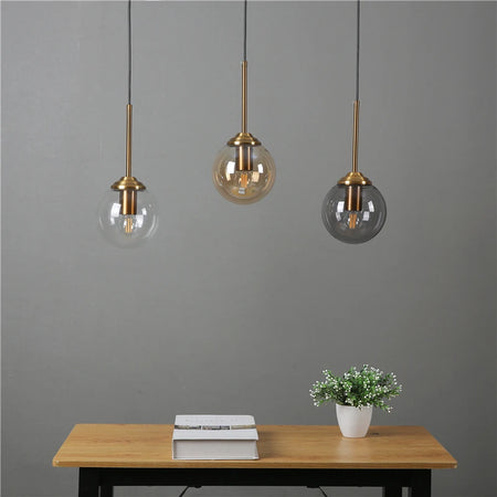 Pendant Light - Nordic Gray Glass Ball Island Pendant Lamp SW-36210678 - SWEET-LIGHTS