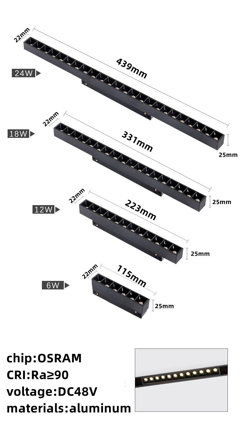 Spotlight - Magnetic Track Light Grille Flood Lamp DC48V Indoor Living SW-36210345 - SWEET-LIGHTS