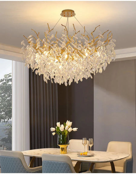 Chandelier - Luxury Gold Crystal LED Pendant Lamp Indoor Villa Lighting SW-36210457 - SWEET-LIGHTS