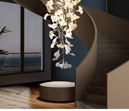 Chandelier - NEW Luxury Staircase Ginkgo Leaf Pendant Lighting SW-36210347 - SWEET-LIGHTS