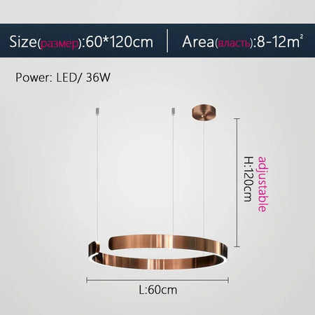 Pendant Light - Nordic Ring Led Pendant Lamps Dimmable Black Gold Home Decor Fixture SW-36210345 - SWEET-LIGHTS