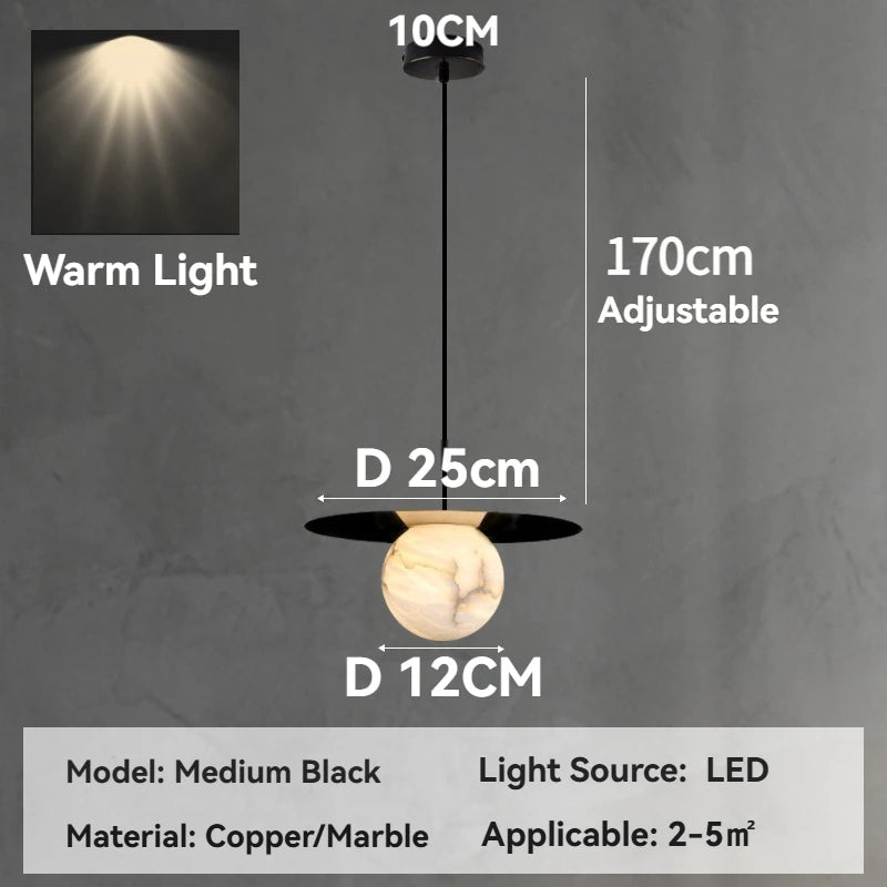 Pendant Light - Natural Marble Ceiling Lamp for Dining Room SW-36210345 - SWEET-LIGHTS