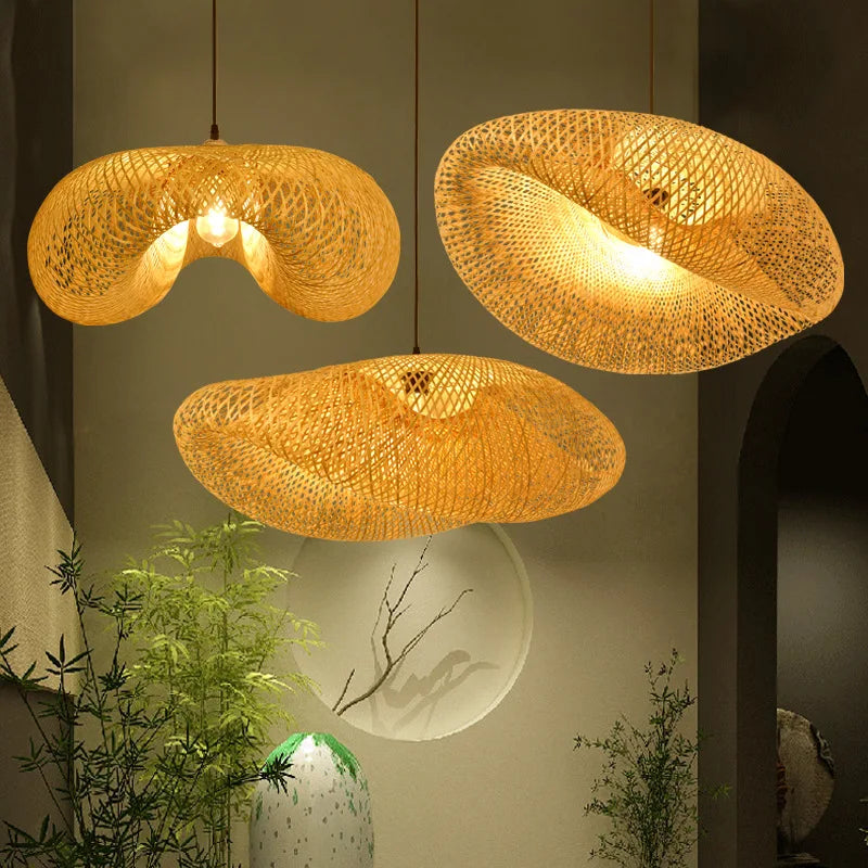 Pendant Light - Nordic Lamps Bamboo Weaving Chandelier Japanese Design SW-36210345 - SWEET-LIGHTS