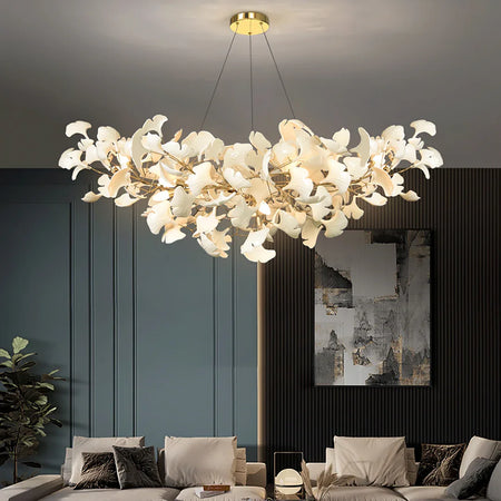 Chandelier - Nordic Modern Long Ginko Leaf Pendant Light for Living Room Dining Room Bedroom Kitchen SW-36210478 - SWEET-LIGHTS