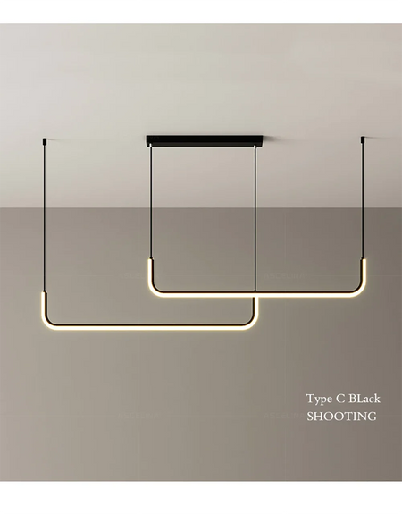 Pendant Light - Modern LED Strip Chandelier Gold Indoor Lamp SW-36210345 - SWEET-LIGHTS