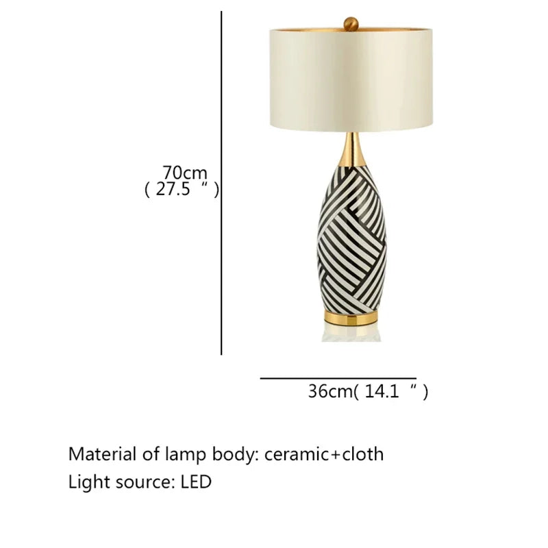 Table Lamp - LED Modern Creative Stripe Design American Desk Light for Home Living Room Bedroom Bedside Decor SW-36210345 - SWEET-LIGHTS