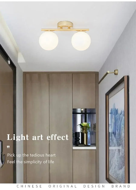 Ceiling Light - Nordic LED Iron Glass Lamp Gold Corridor Aisle SW-36210789 - SWEET-LIGHTS