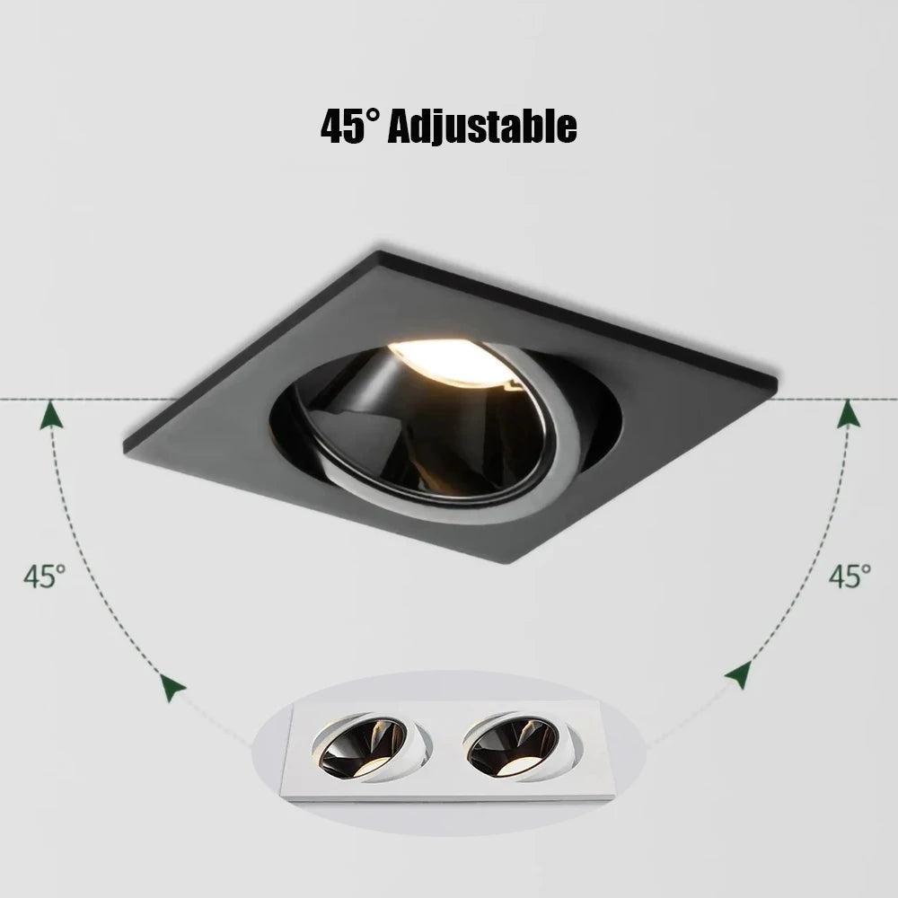 Dimmable Anti-Glare Recessed COB LED Downlights 9W 12W 15W LED Ceiling Lamp AC85~265V LED Ceiling Spot Lights Indoor Lighting - SWEET-LIGHTS
