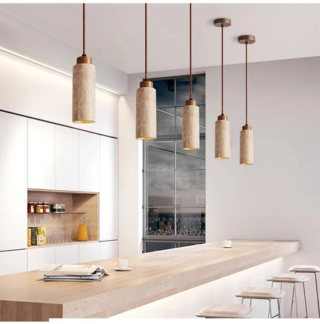 Pendant Light - Yellow Marble Droplight Dining Table Japan Wabi-Sabi Pendant Light SW-36210458 - SWEET-LIGHTS