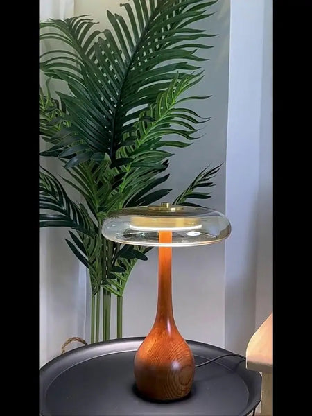 Table Lamp - 12W Luxury Copper Wood Glass Desk Lamp SW-36210234 - SWEET-LIGHTS