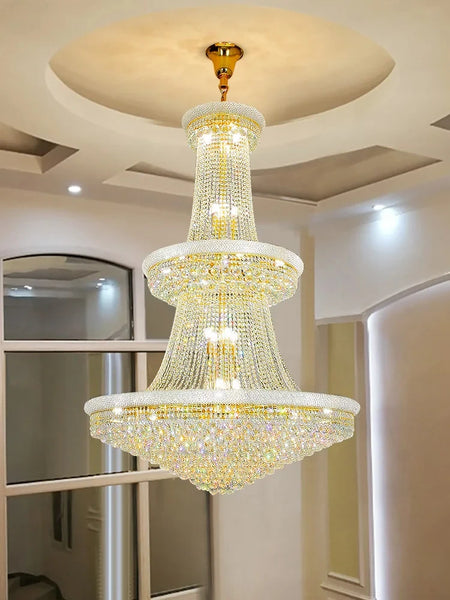 Chandelier - Luxury Living Room Crystal Staircase Chrome Lighting SW-36210789 - SWEET-LIGHTS