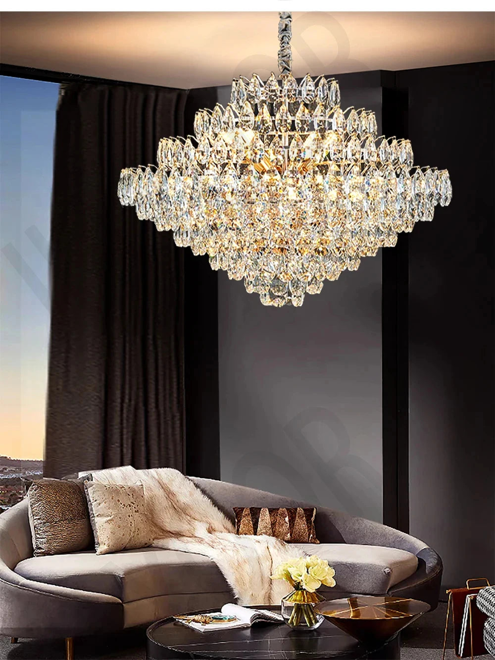 Chandelier - Luxury Crystal Big Chandeliers for Living Room Decor Modern Art Designer Luminaire Hight Ceiling Pendant Home Lamps Hall SW-36210927 - SWEET-LIGHTS
