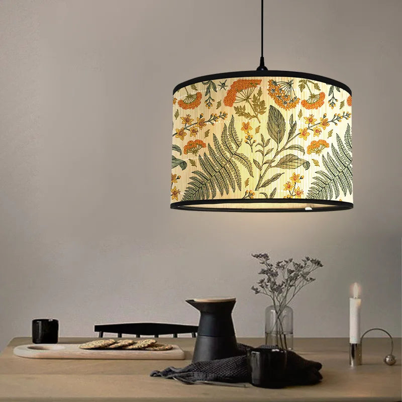 Lampshade - Nordic Style Green Plant Pattern Bamboo Art SW-36210457 - SWEET-LIGHTS