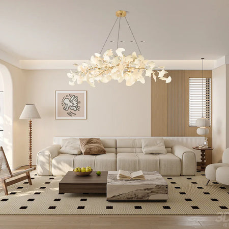 Chandelier - Nordic Modern Long Ginko Leaf Pendant Light for Living Room Dining Room Bedroom Kitchen SW-36210478 - SWEET-LIGHTS