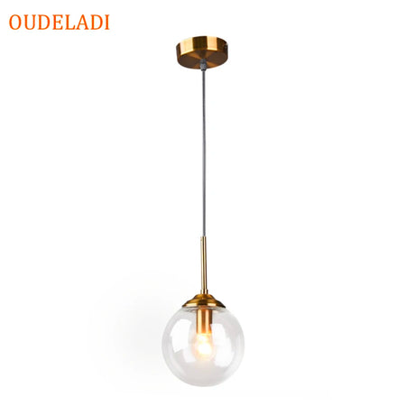 Pendant Light - Nordic Metal Ring Glass Ball Hanging Lamp SW-36210345 - SWEET-LIGHTS