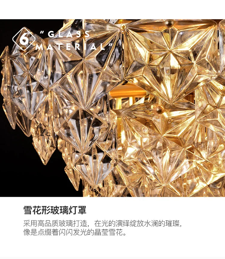 Chandelier - Modern Snow Glass Luxury for High-End Villa SW-36210478 - SWEET-LIGHTS