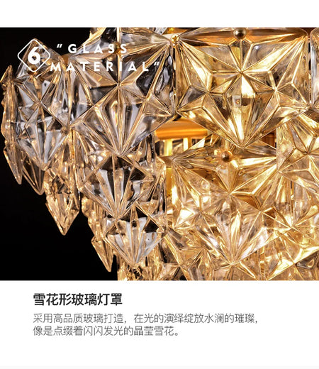 Chandelier - Modern Snow Glass Luxury for High-End Villa SW-36210478 - SWEET-LIGHTS