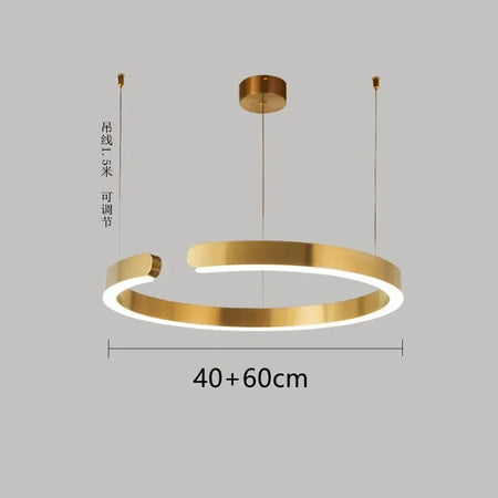 Pendant Light - Nordic Ring Led Pendant Lamps Dimmable Black Gold Home Decor Fixture SW-36210345 - SWEET-LIGHTS