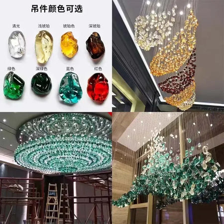 Chandelier - Large Luxury Cristal Lighting Fixtures Modern Stone Crystal LED Chandelier For Living Room Indoor Decor SW-36210347 - SWEET-LIGHTS