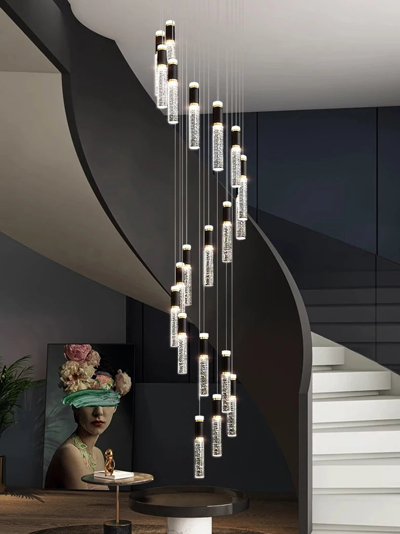 Pendant Light - Modern Crystal Stair Chandelier LED Indoor Lighting SW-36210457 - SWEET-LIGHTS