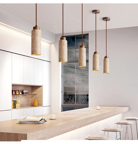 Pendant Light - Yellow Marble Droplight Dining Table Japan Wabi-Sabi Pendant Light SW-36210458 - SWEET-LIGHTS