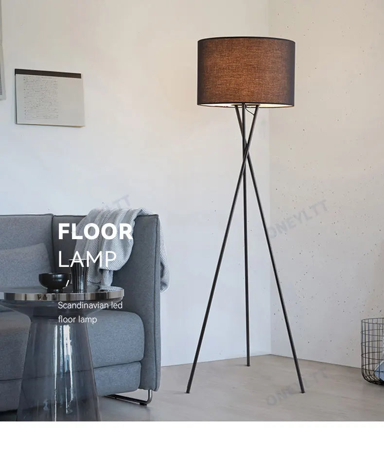 Floor Lamp - Scandinavian Fabric Led Tripod Design Light SW-36210347 - SWEET-LIGHTS