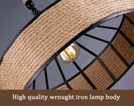 Pendant Light - Vintage Hemp Rope LED Industrial Chandelier SW-36210347 - SWEET-LIGHTS