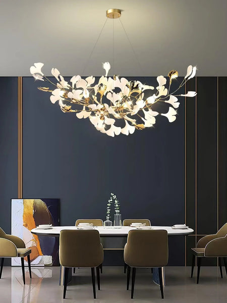 Chandelier - Nordic Modern Long Ginko Leaf Pendant Light for Living Room Dining Room Bedroom Kitchen SW-36210478 - SWEET-LIGHTS