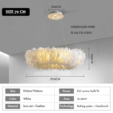 Pendant Light - Nordic Goose Feather LED Chandelier Home Decor SW-36210345 - SWEET-LIGHTS