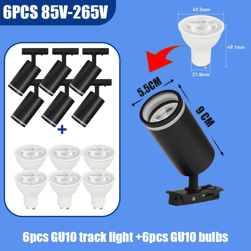 Spotlight - Led GU10 Track Light Rail Ceiling Spot Fixture SW-36210897 - SWEET-LIGHTS